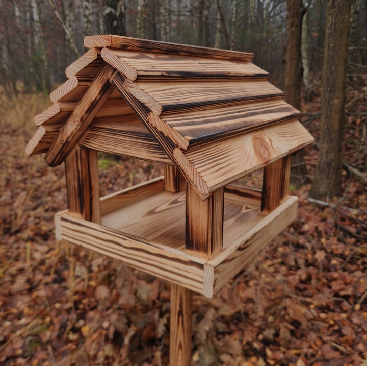 Stojący Karmnik Ogrodowy Dla Ptaków Opalany Solidny Duży + Słonecznik