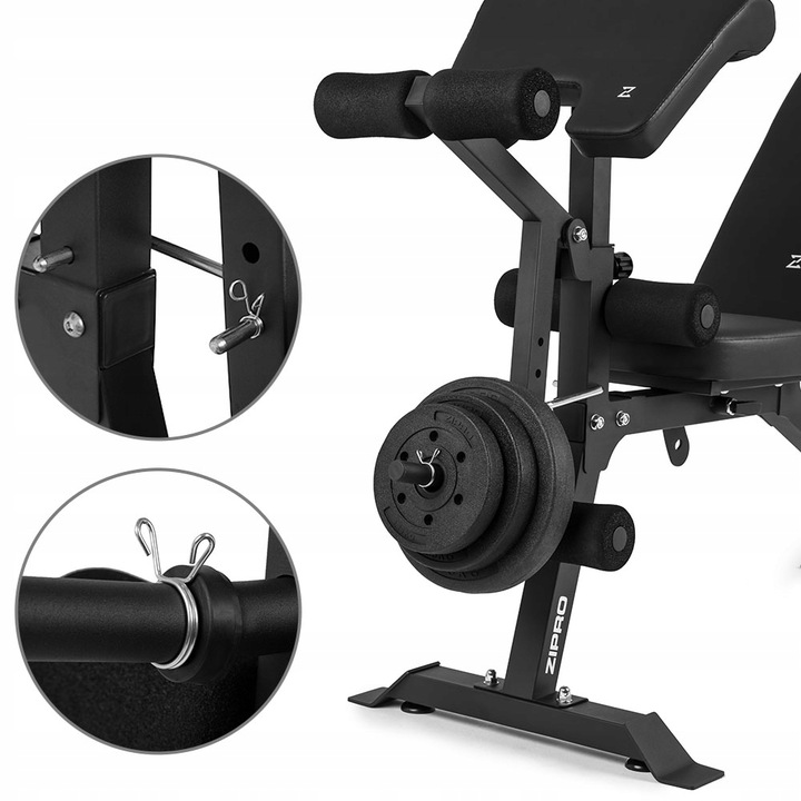 Ławka Treningowa Prosta Ławeczka do ćwiczeń + Stojaki Regulowane 2w1 Zipro