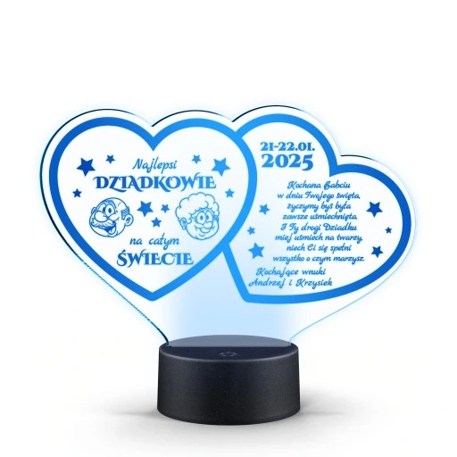 Prezent Dzień Babci i Dziadka Statuetka lampka LED
