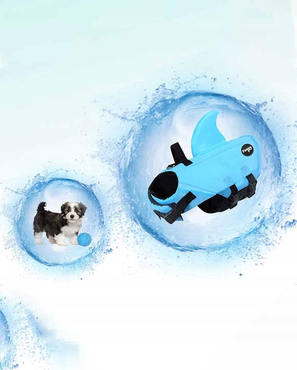 KAPOK KAMIZELKA RATUNKOWA DLA PSA do Wody Rekin XS Ubranko Pływania