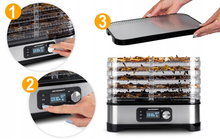 DUŻA Suszarka do grzybów spożywcza owoców i warzyw 5 poziomów +