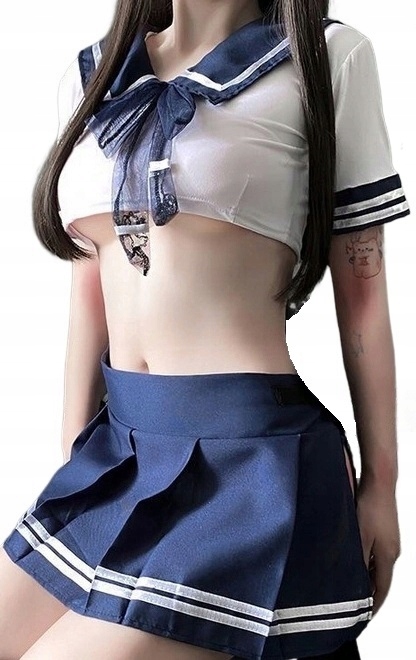 KOSTIUM STRÓJ PRZEBRANIE EROTYCZNE NIEGRZECZNA UCZENNICA ZESTAW