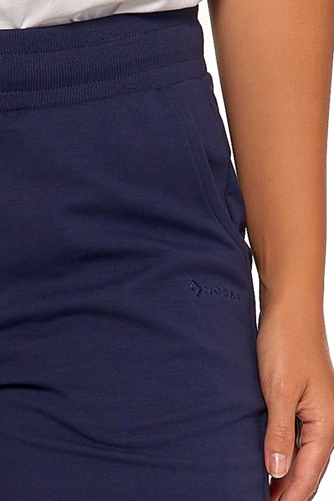 SPODNIE DRESOWE DAMSKIE BAWEŁNIANE JOGGERY BEZ WZORU MORAJ GRANATOWE S