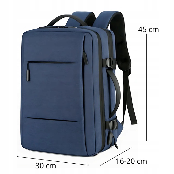 Plecak Bagaż Podręczny do Samolot 45x30x20 LOT Lufthansa EasyJet USB na But