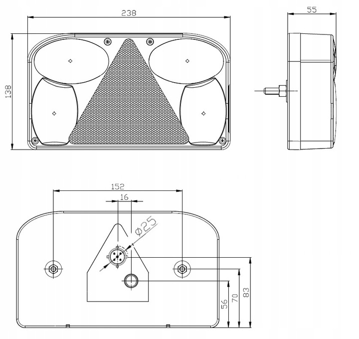 Lampy tylne do przyczepy lawety + wiązka instalacja 5m 13PIN