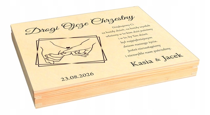 PODZIĘKOWANIE DLA RODZICÓW CHRZESTNYCH NA ŚLUB WESELE Z GRAWEREM IMIONA