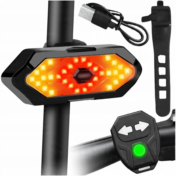 MOCNA LAMPKA ROWEROWA TYLNA KIERUNKOWSKAZY ROWEROWE ŚWIATŁO TYŁ LED USB