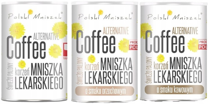 Zestaw 3 kaw alternatywnych Naturalna + Kawowa + Orzechowa Polski Mniszek
