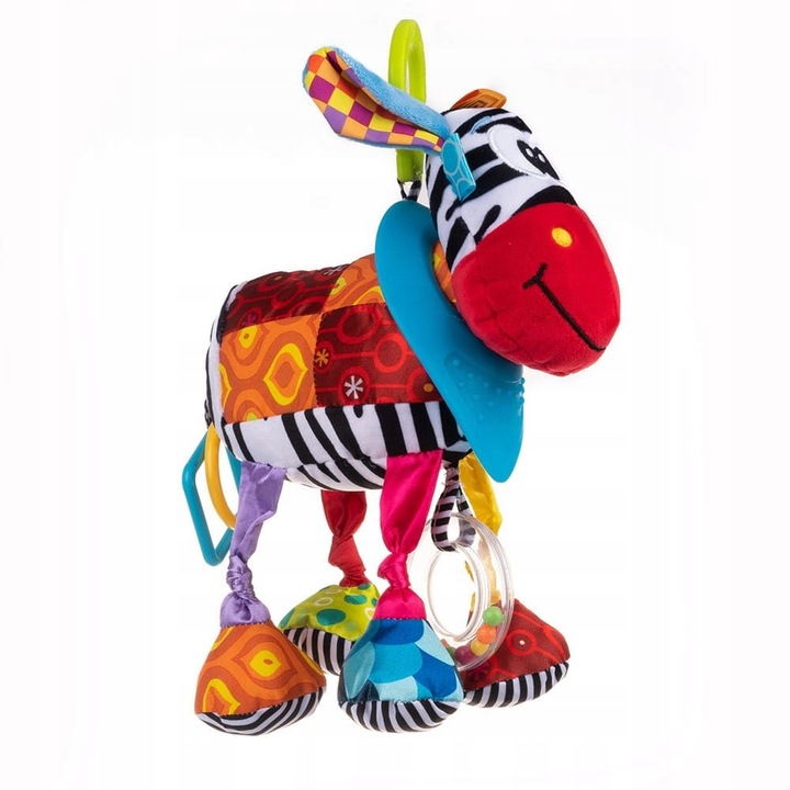 BalibaZoo OSIOŁEK DAVE Grzechotka Gryzak Szeleścik Metki ZAWIESZKA DO WÓZKA