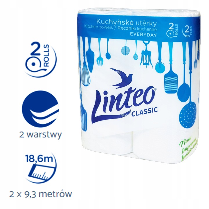 Ręcznik papierowy celuloza Linteo biały 12x2 szt