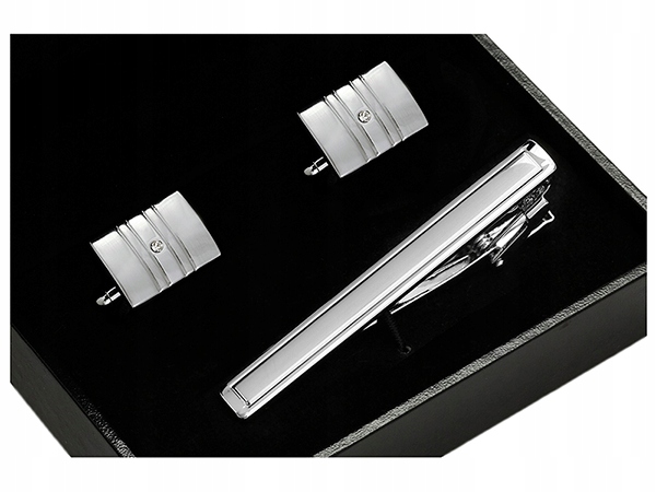 KOMPLET Spinki do Mankietów Spinka do Krawata ks12