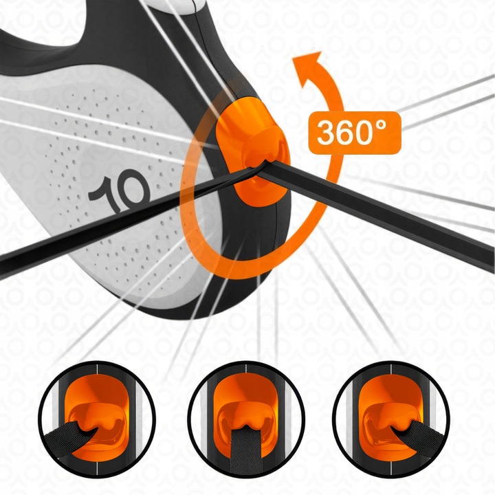 LEKKA i ZWIJANA SMYCZ dla KOTA / AUTOMATYCZNA / ELEGANCKA / Z BLOKADĄ