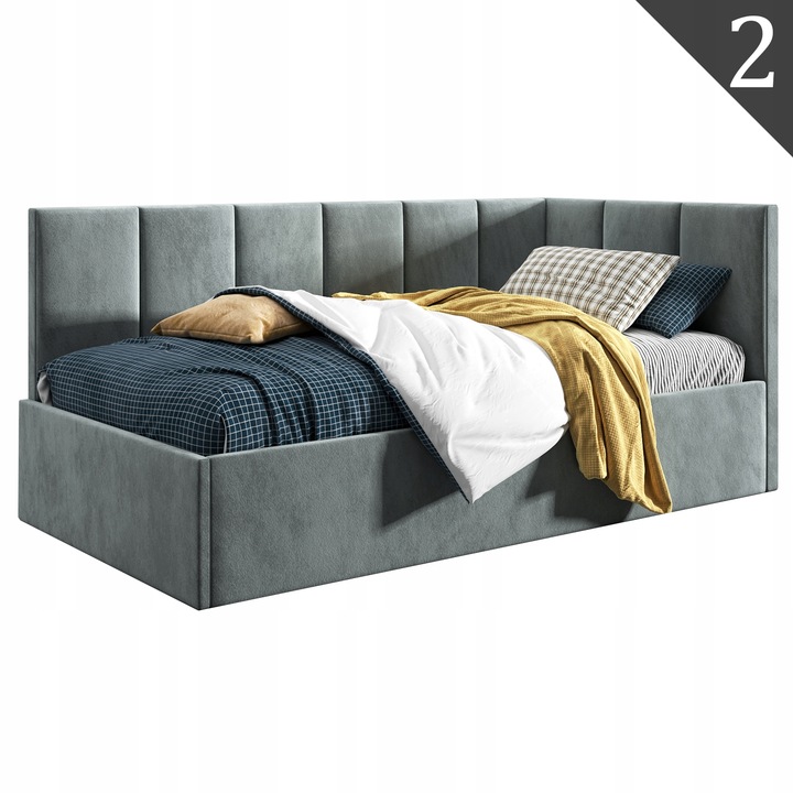 Łóżko młodzieżowe 120x200, Supreme Roma, Tapczan, Pojemnik, Jasny