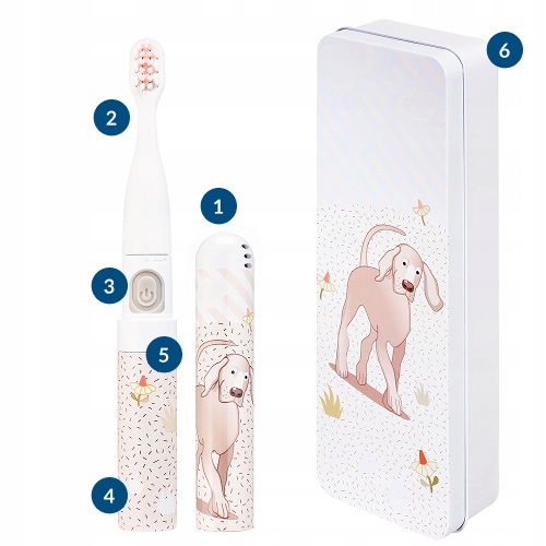SZCZOTECZKA SONICZNA ELEKTRYCZNA DO ZĘBÓW DZIECI 3+ VITAMMY SMILE PIES+ETUI