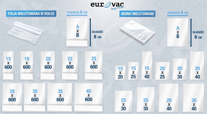 WORKI PRÓŻNIOWE MOLETOWANE do pakowarki 30x40 cm
