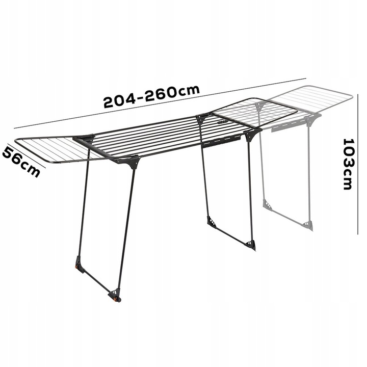 Duża SUSZARKA NA PRANIE ubrania odzież bieliznę TELESKOPOWA rozsuwana XXL