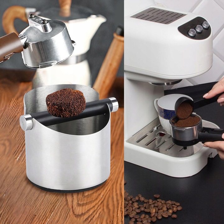 POJEMNIK DO ESPRESSO ZE METAL DRĄŻKIEM POJEMNIK NA FUSY DO SITKA, KNOCK BOX