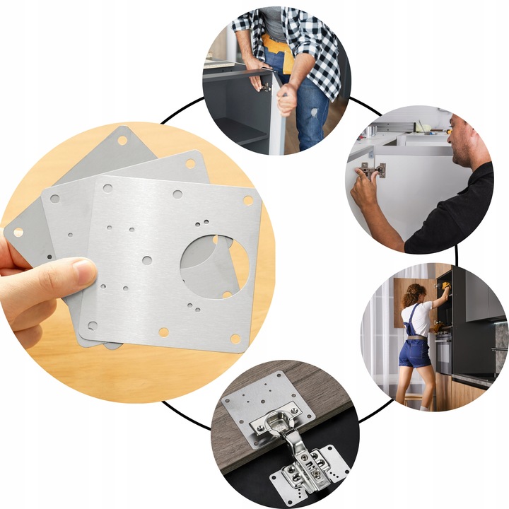 24x ZESTAW NAPRAWCZY ZAWIASU PŁYTKA NAPRAWCZA DO NAPRAWY WYRWANYCH