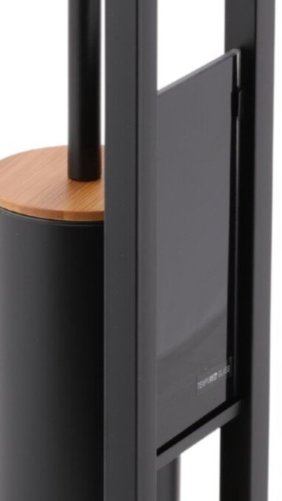 Stojak uchwyt wieszak na papier toaletowy i szczotkę do WC czarny