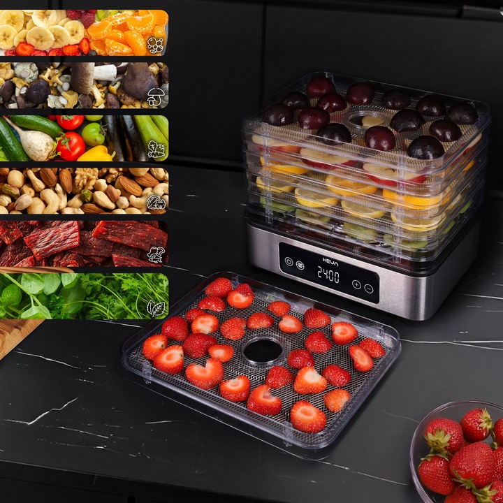 Suszarka do grzybów owoców ATEST PZH stalowe sita HEVA duża aż