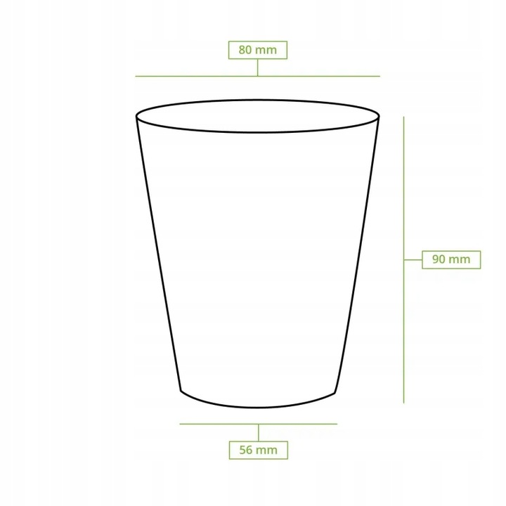 Kubek papierowy kubki papierowe czarny 250 ml, śr. 80 mm 50 szt. BEZ