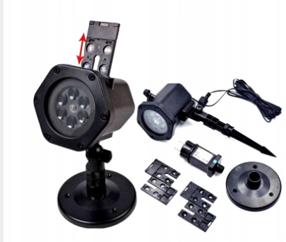 WODOODPORNY PROJEKTOR LEDOWY OGRODOWY REFLEKTOR IP65 + 12 SLAJDÓW