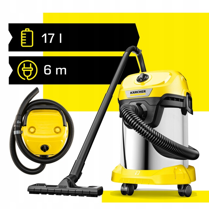 Odkurzacz uniwersalny do auta Karcher WD 3 S-17/6/20 Car 1000 W