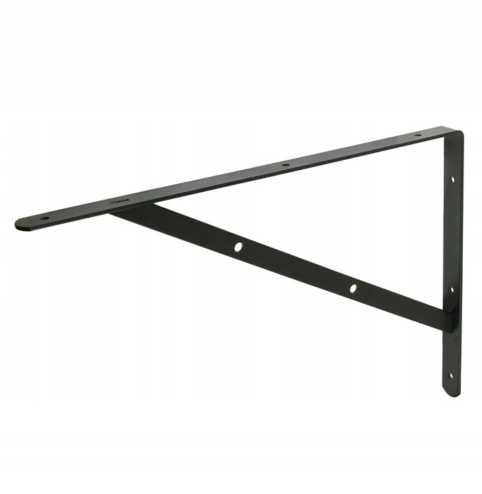 Mocny, czarny wspornik półki 50 cm, podpórka, kątownik do półki