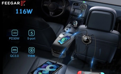 ROZDZIELACZ GNIAZDA ZAPALNICZKI FEEGAR 12-24V 5USB