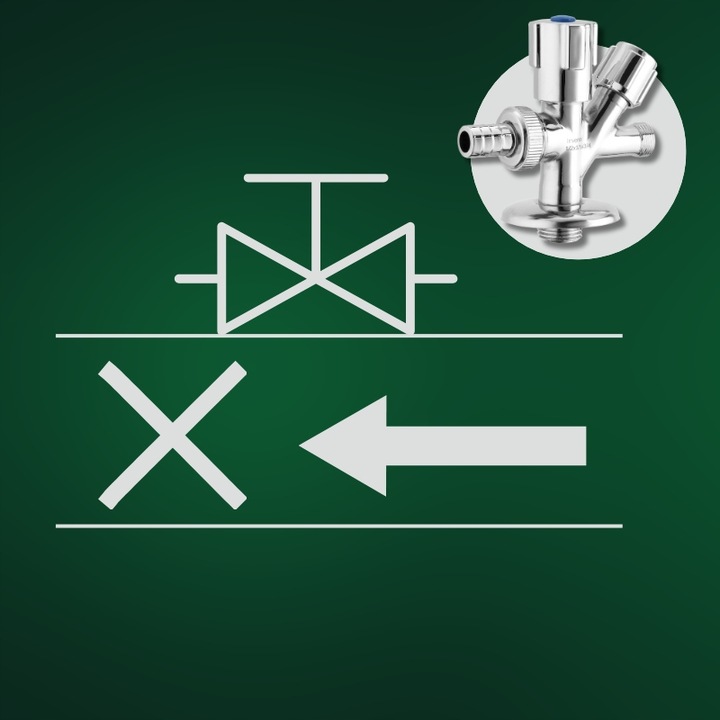 ZAWÓR KUREK KOMBI KOMBINOWANY DO BATERII PRALKI ZMYWARKI KĄTOWY 1/2x3/8x3/4