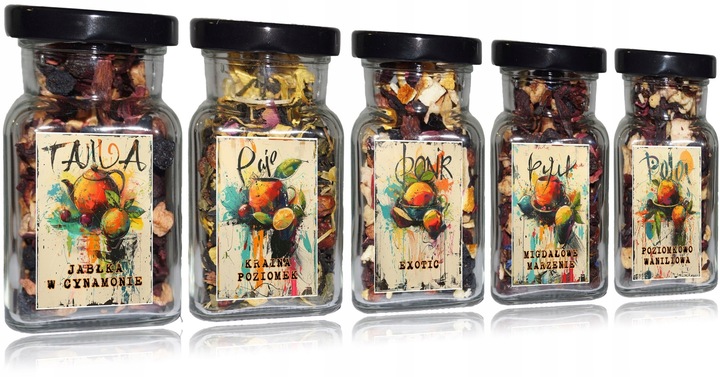 Herbata Owocowa w słoiczkach - zestaw 5szt - C