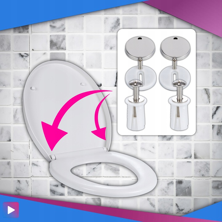 Deska Sedesowa Wolnoopadająca 0041-1 WC Twarda Wypinana Uniwersalna