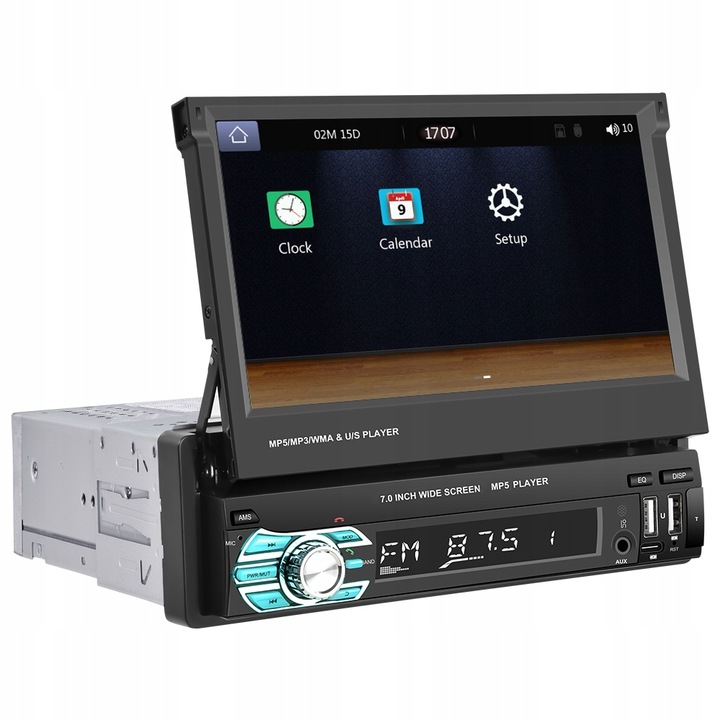 RADIO SAMOCHODOWE 1DIN 7'' BT WYSUWANY EKRAN DOTYKOWY MIRROR LINK