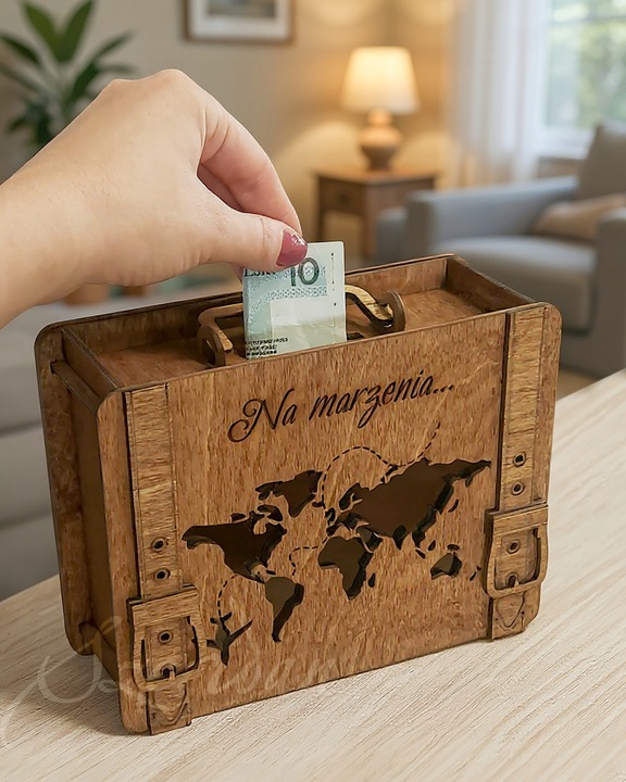 Skarbonka Wykreślana Walizka Prezent Urodziny Oszczędzanie Cel Różne