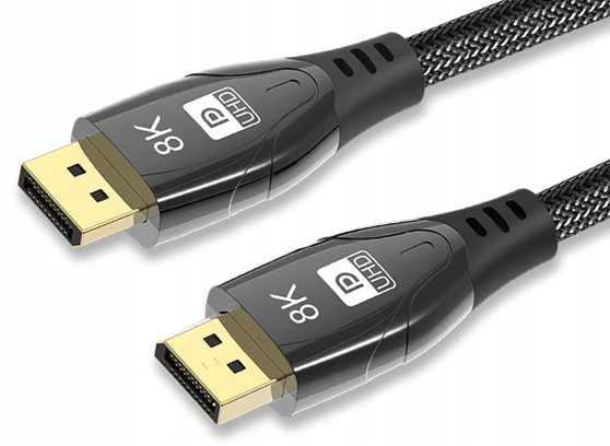 KABEL PRZEWÓD DISPLAYPORT 1.4 8K 60Hz 4K 240Hz 2m W OPLOCIE FREESYNC G-SYNC