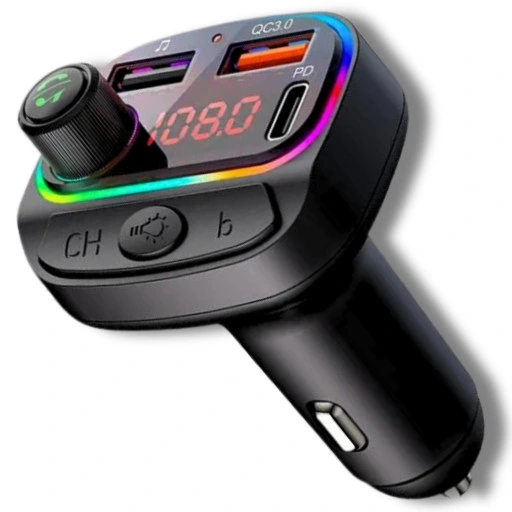 TRANSMITER BLUETOOTH SAMOCHODOWY FM ŁADOWARKA USB QC 3.0