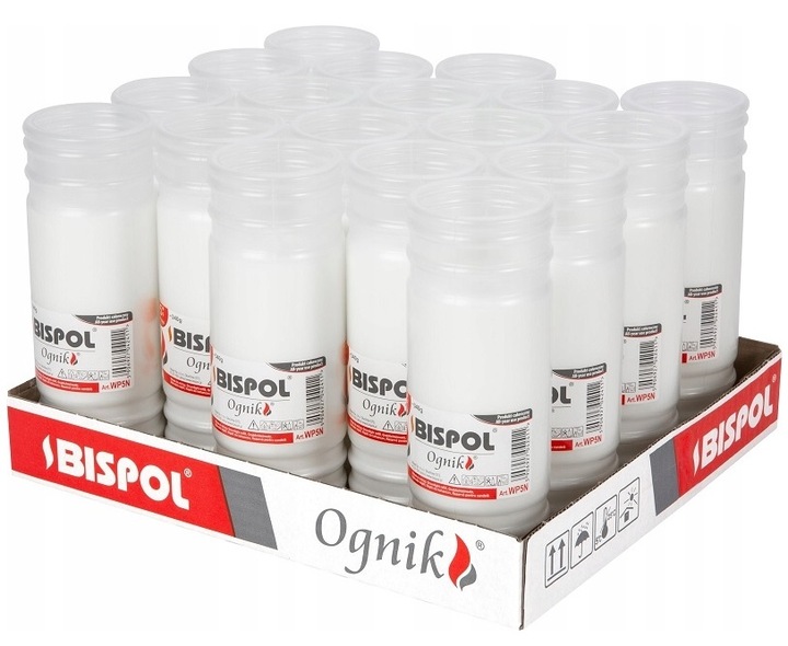 Wkłady do zniczy parafinowe Bispol 5 dni wysokość 18 cm zgrzewka 18 szt