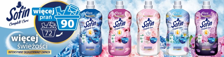 SOFIN Płyn do Płukania Tkanin Ochrona Kolorów Zestaw MIX 1,8l x5 (450