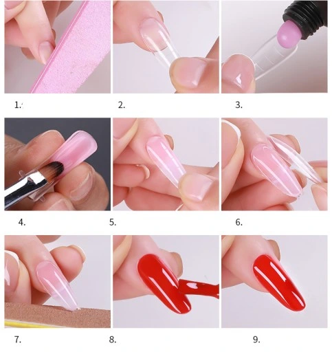 ZESTAW Formy DUAL DO AKRYLOŻELU 12 rodzajów MIGDAŁ pędzelek zaciskarka