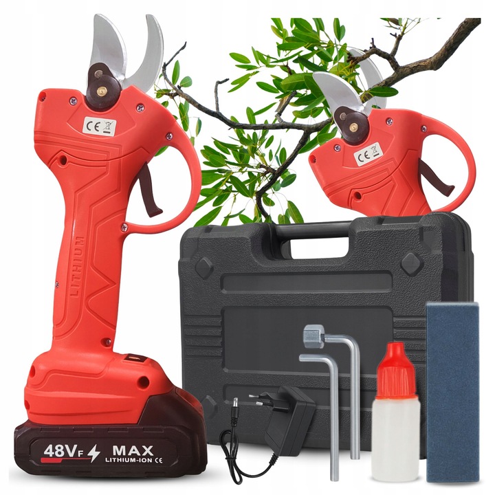 SEKATOR AKUMULATOROWY Ogrodowy Elektryczny Nożyce do Gałęzi Li-Ion 48V