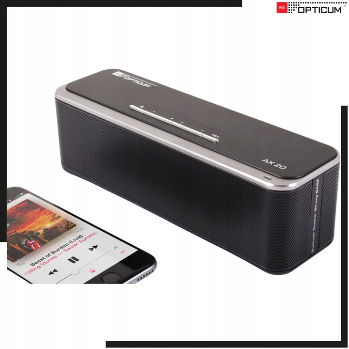 GŁOŚNIK BLUETOOTH PRZENOŚNY 10W AX20 BEZPRZEWODOWY MOCNY BAS AUX