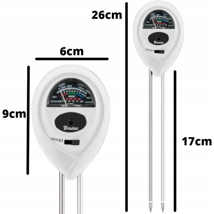 MIERNIK CZUJNIK WILGOTNOŚCI GLEBY ZIEMI TESTER PODŁOŻA PODLEWANIA