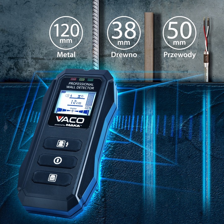 WYKRYWACZ PRZEWODÓW Detektor napięcia METALI Drewna PROFILI Rur KABLI