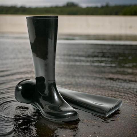 Kalosze Damskie Gumowce Lekkie CZARNE Wygodne Wysokie Gumiaki Eleganckie