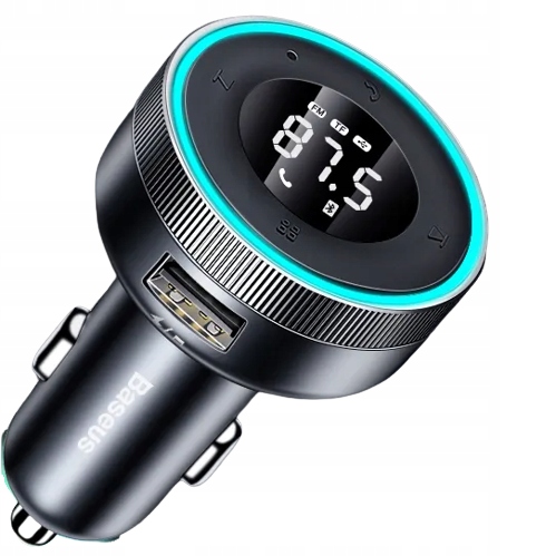 BASEUS TRANSMITER FM BLUETOOTH ŁADOWARKA SAMOCHODOWA USB 2.4A PD TF AUX