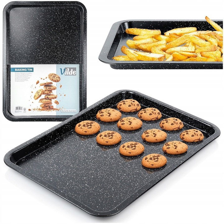 Forma GRANITOWA blacha do pieczenia ciastek warzyw piekarnika 46,5x32,5x2,5