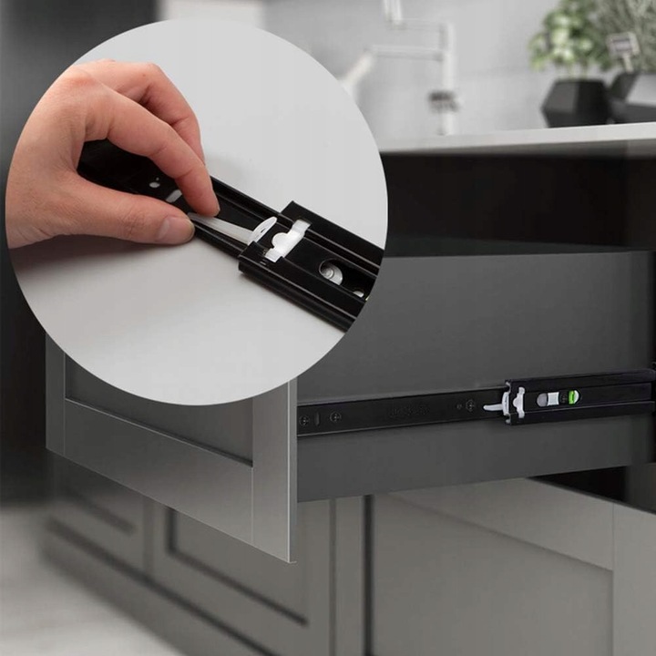 Prowadnica kulkowa SEVROLL do szuflad pełny wysuw 500 mm cichy domyk