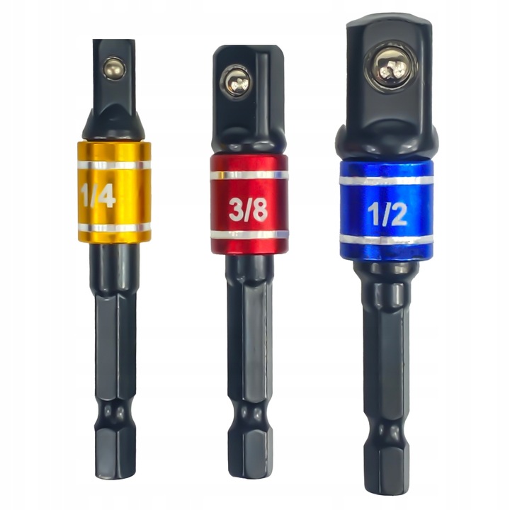 ZESTAW ADAPTERÓW DO NASADEK BITÓW REDUKCJA 1/4 3/8 1/2 3SZT.