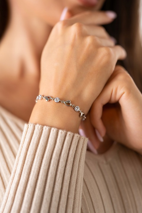 Bransoletka Damska Serce Srebrna łańcuszek Dla Mamy Żony Córki Prezent