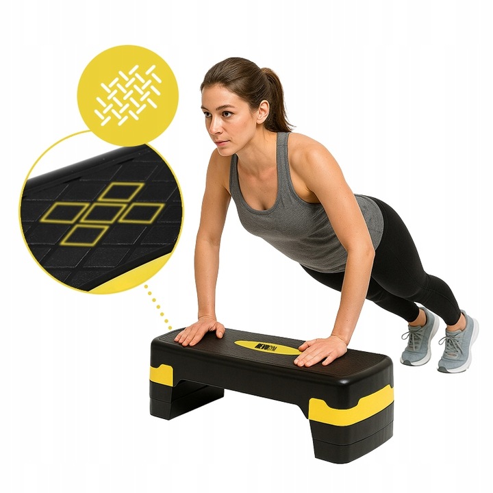 STEP SCHODEK DO ĆWICZEŃ DO AEROBIKU FITNESS 3 STOPNIOWY REGULOWANY SOLIDNY